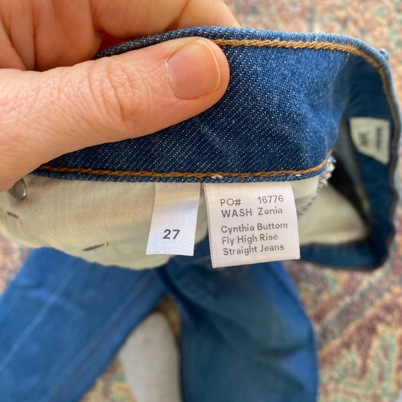 Cynthia Button Fly High Rise Straight Jeans in Zenia - Picture 8 of 9